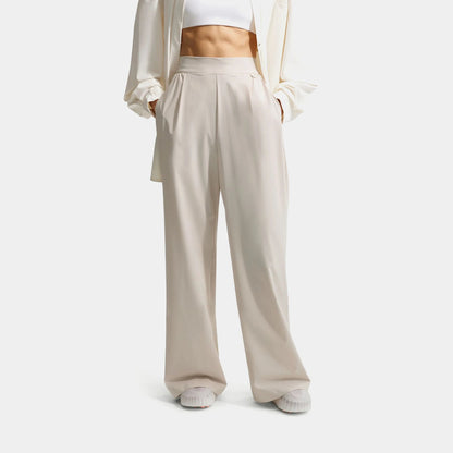 24.7 PerfectStretch Dri Fit High Waisted Loose Wide Leg Womens Pants in Light Orewood Brown / Light Iron Ore — view 1 of 4