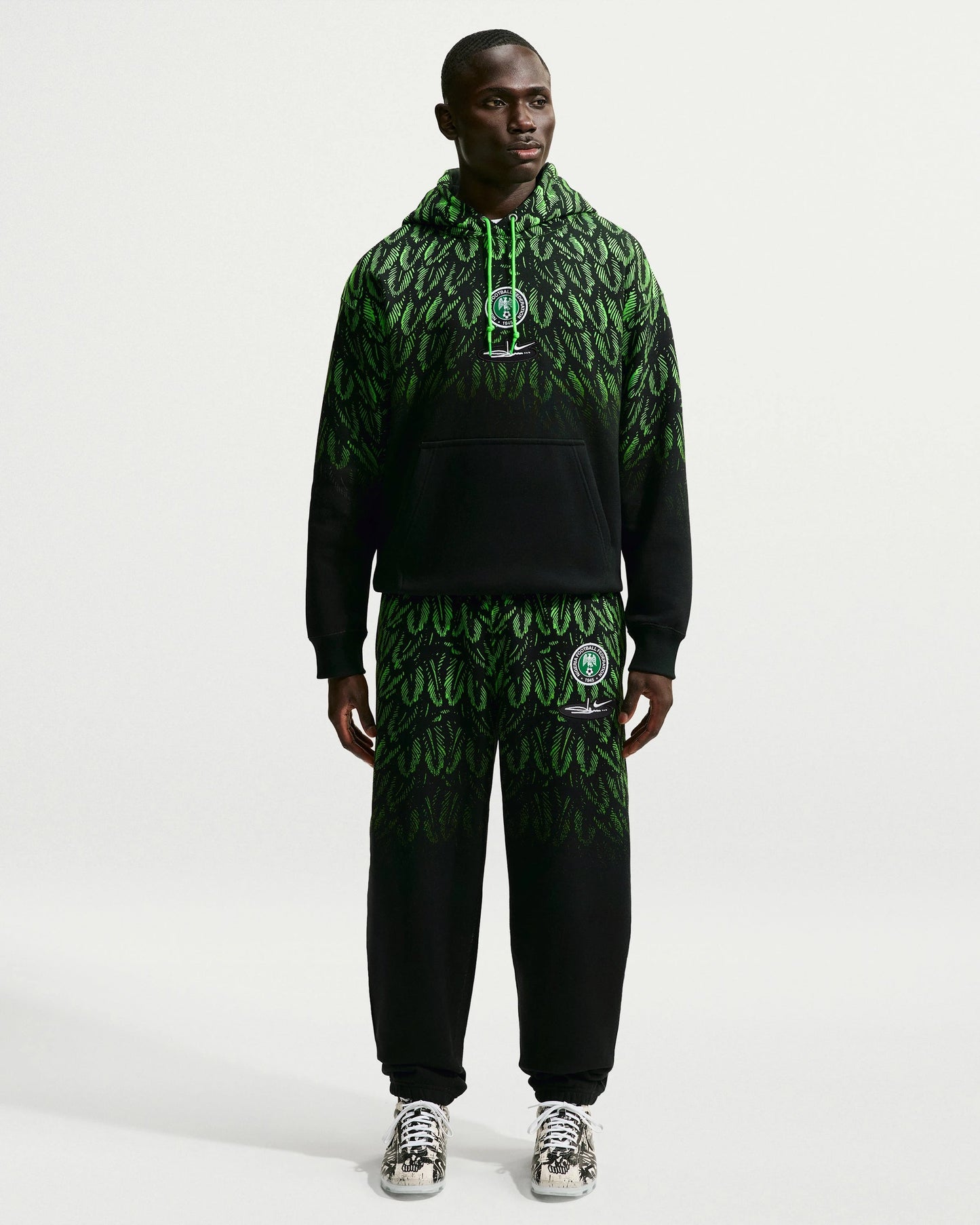 Nike x Slawn Ng Fleece Pant - Black/ Poison Green — view 3 of 5
