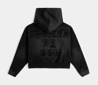 Original Sin Spoiled Lips Full Zip Womens Hoodie (Black/Pink)