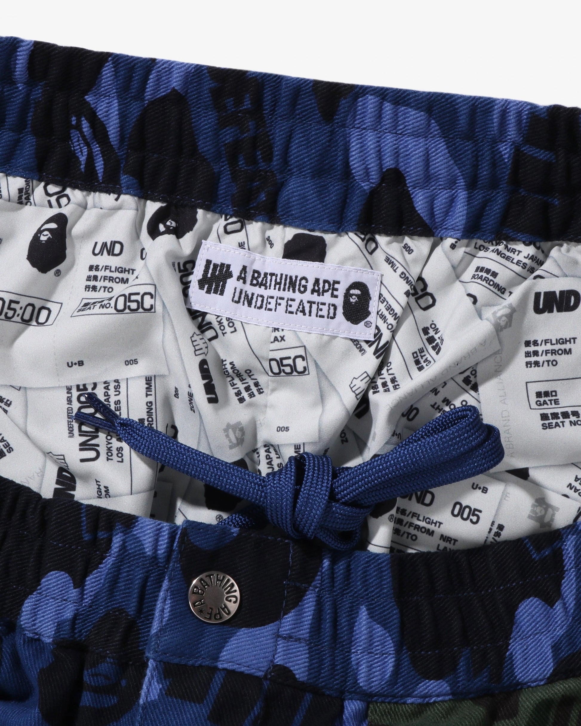 BAPE x UNDEFEATED Color Camo Flannel Pants - Navy — view 4 of 6