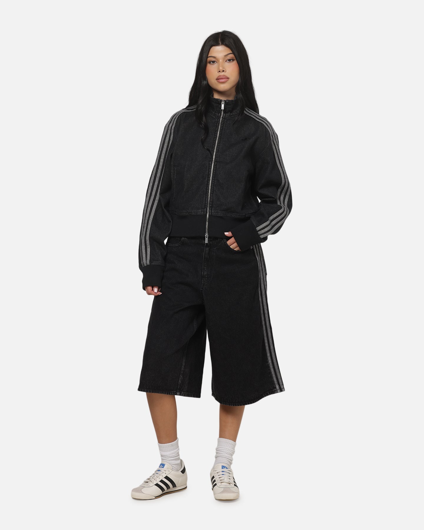 Adidas Women's Firebird Denim Track Jacket True Black — view 2 of 5