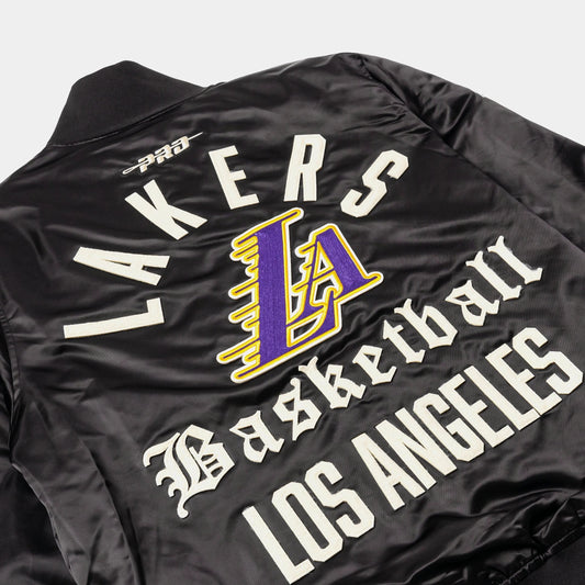 Los Angeles Lakers Original Satin Mens Jacket (Black/White) — view 2 of 4