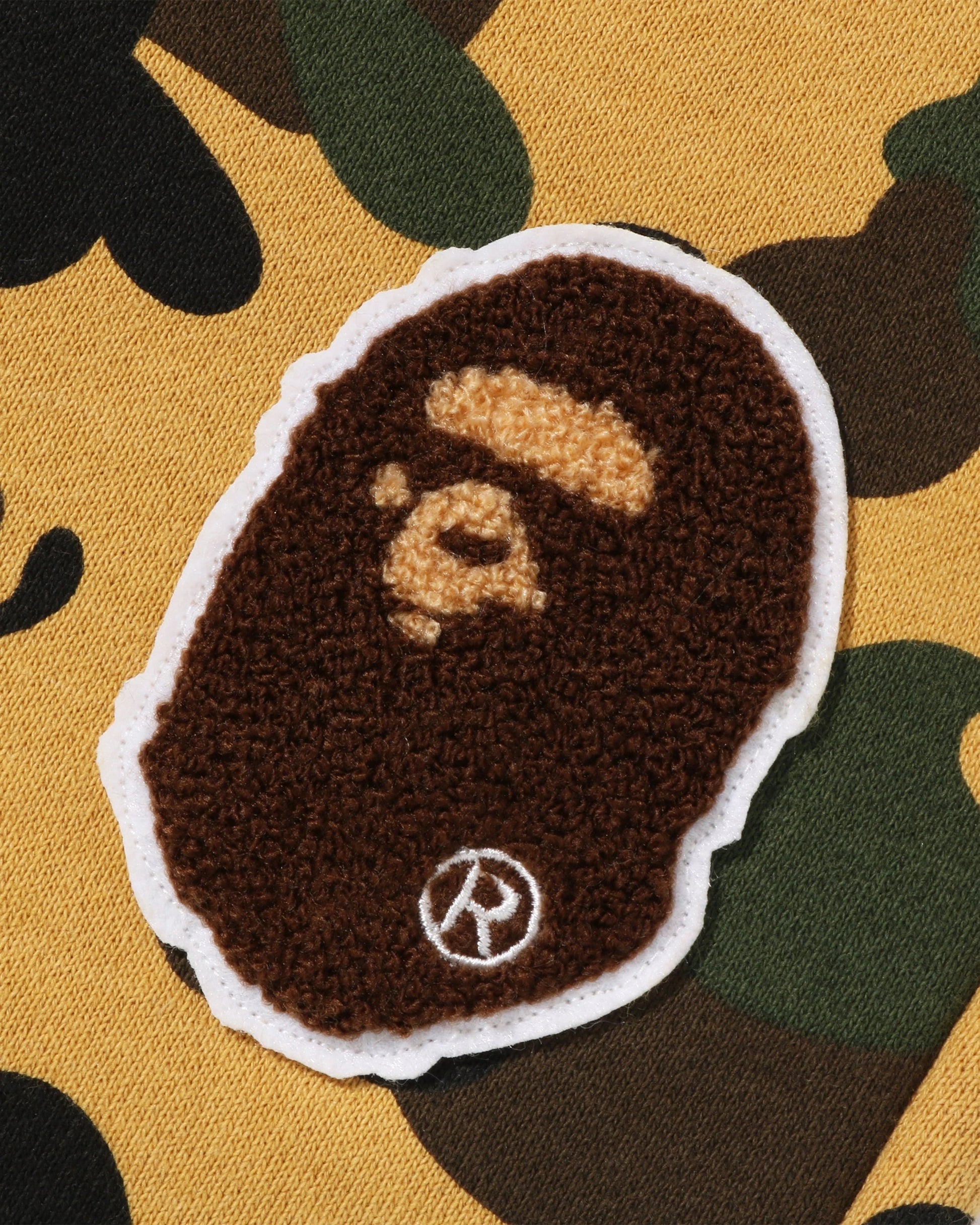BAPE 1st Camo Ape Head Patched Sweat Pants - Yellow Camo — view 3 of 6