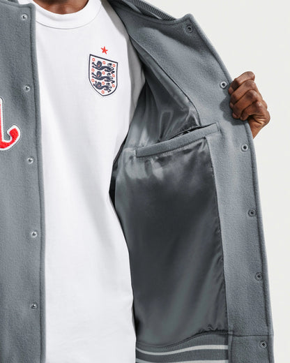 Nike x Palace Eng Varsity Jacket - Pewter Grey — view 5 of 6