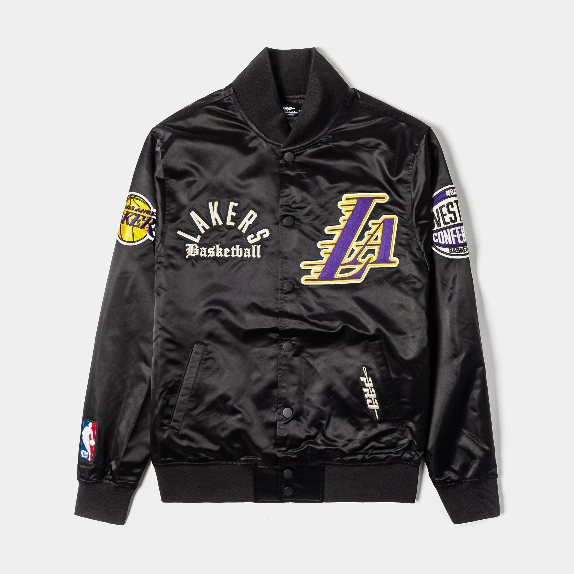 Los Angeles Lakers Original Satin Mens Jacket (Black/White) — view 1 of 4