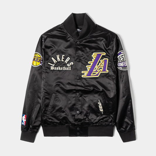 Los Angeles Lakers Original Satin Mens Jacket (Black/White) — view 1 of 4