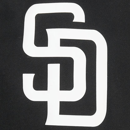San Diego Padres All Pro Fleece Zip Up Mens Hoodie (Black/White) — view 3 of 4