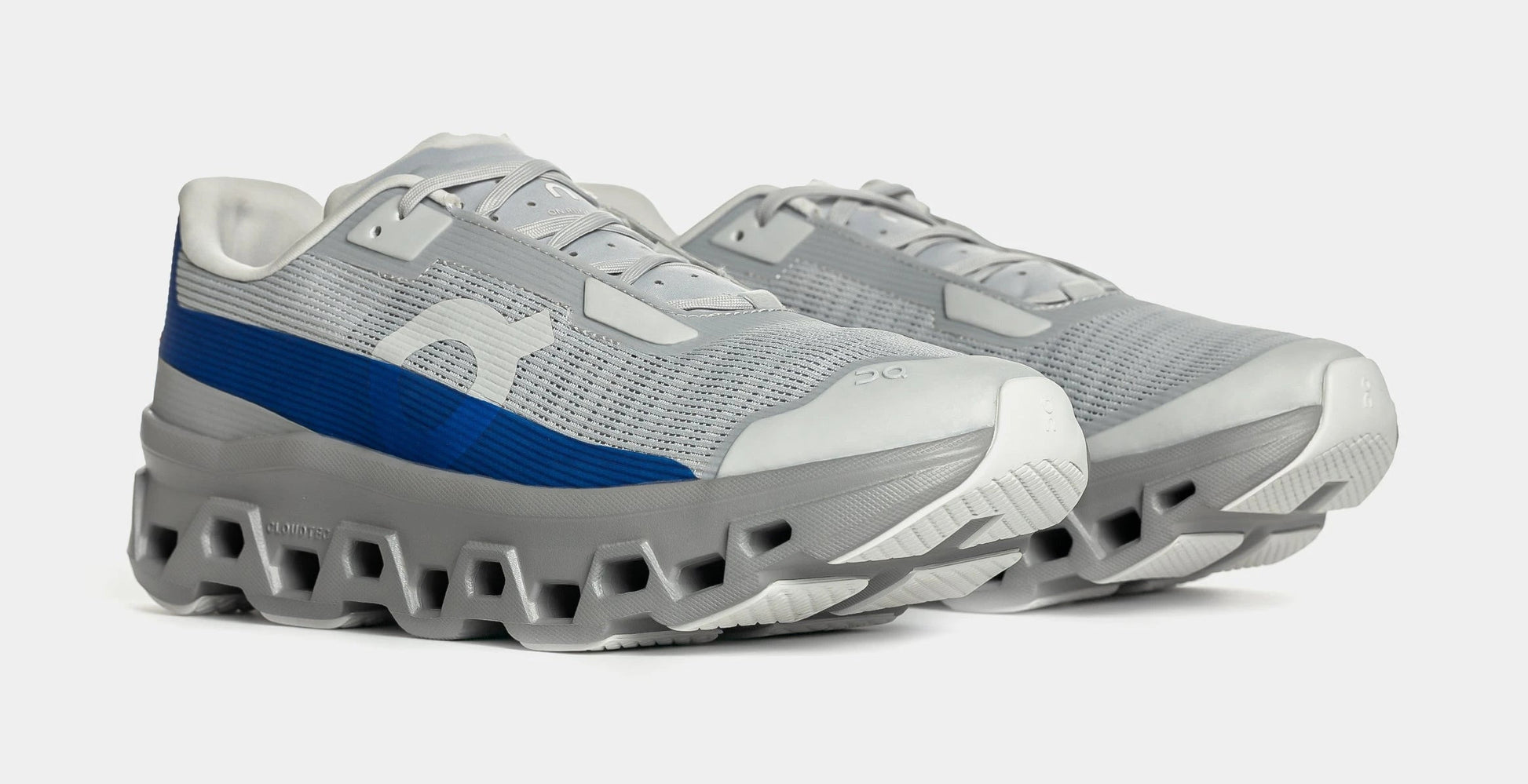 Cloudmonster Void Mens Running Shoes (Grey/Blue) — view 4 of 6