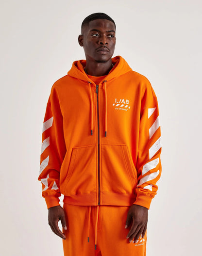 Off-White L/AB Diagonal Full-Zip Fleece Hoodie — view 1 of 4