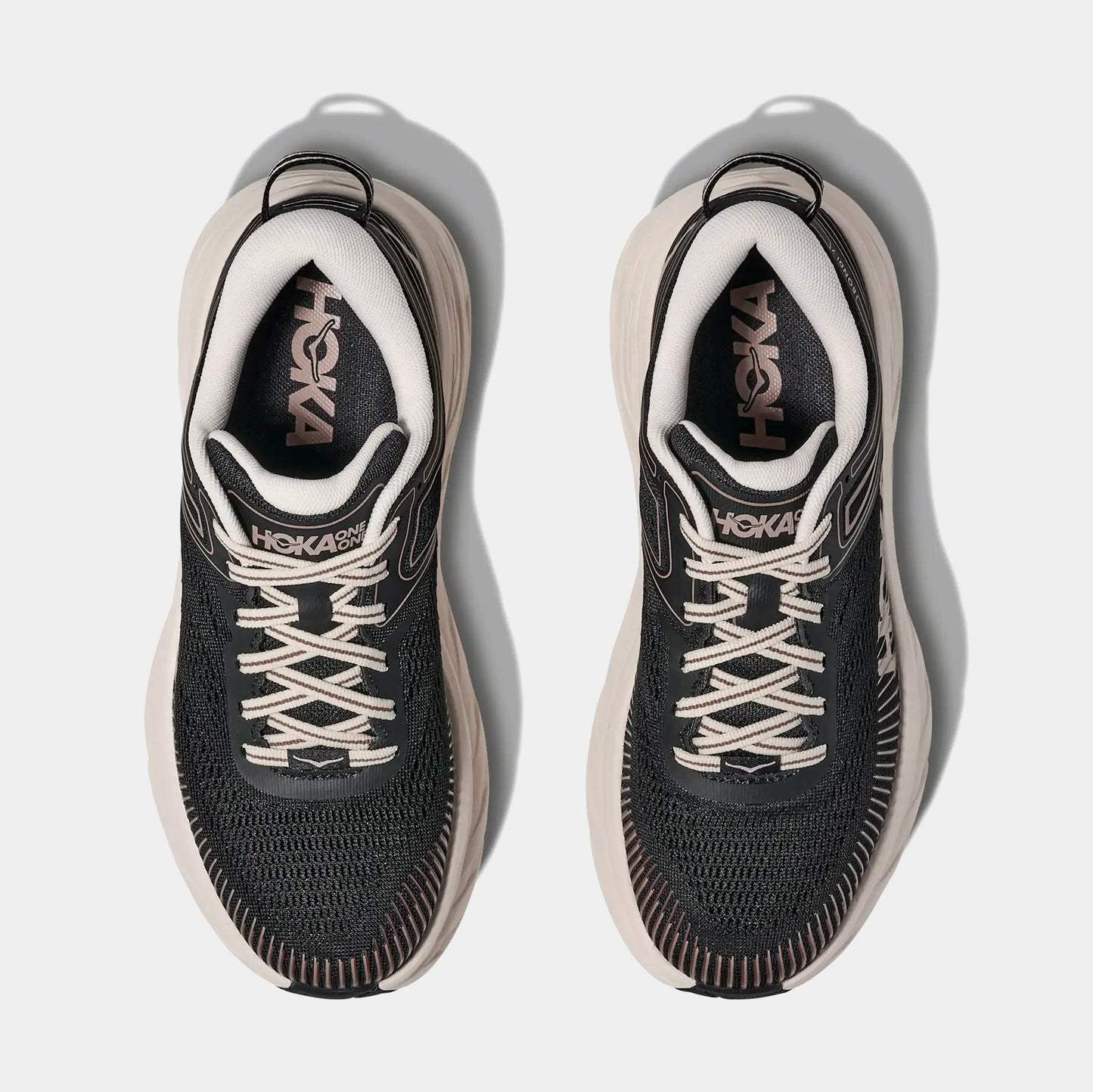 Bondi 7 Womens Running Shoes (Black/Rose Cream) — view 2 of 3