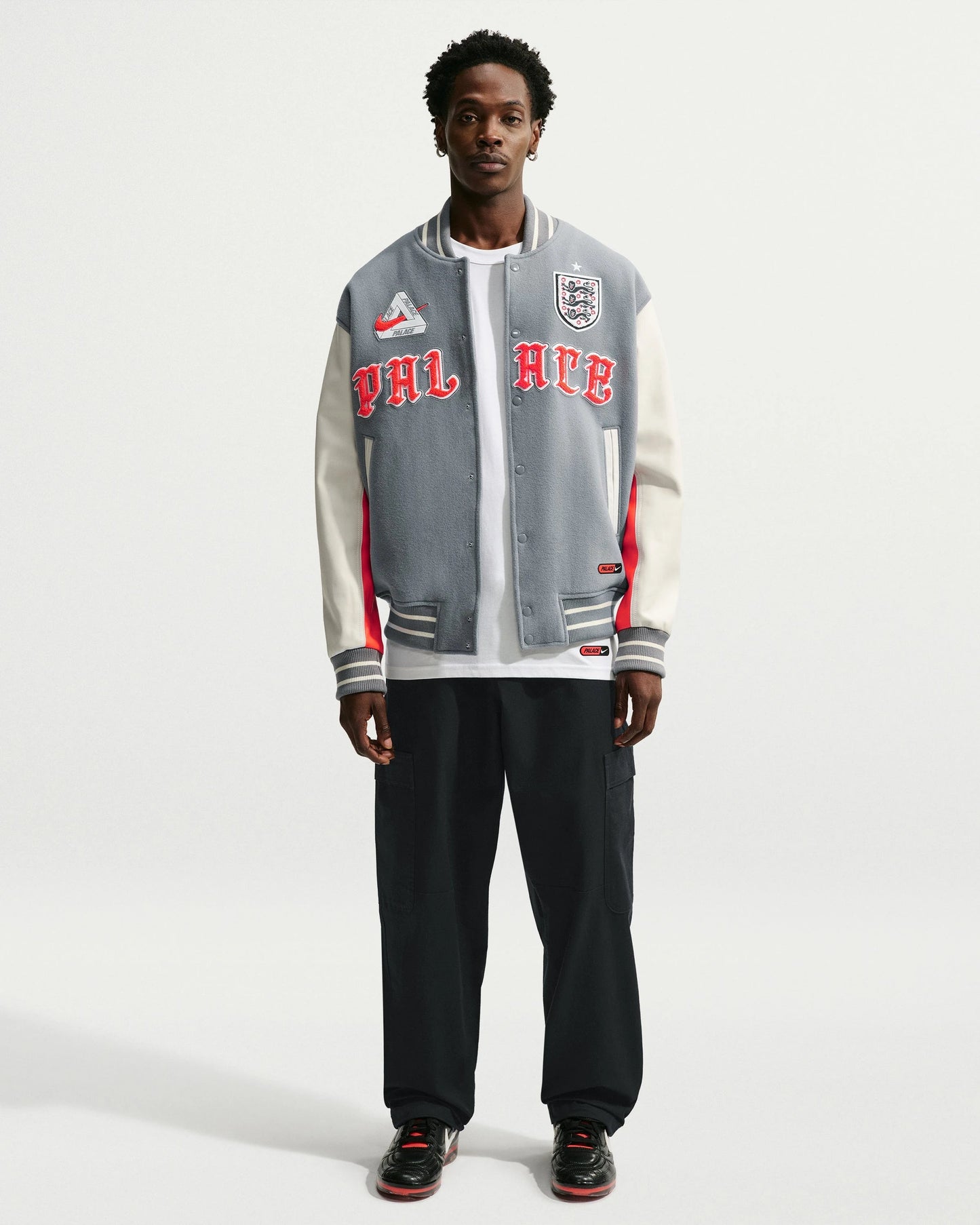 Nike x Palace Eng Varsity Jacket - Pewter Grey — view 6 of 6