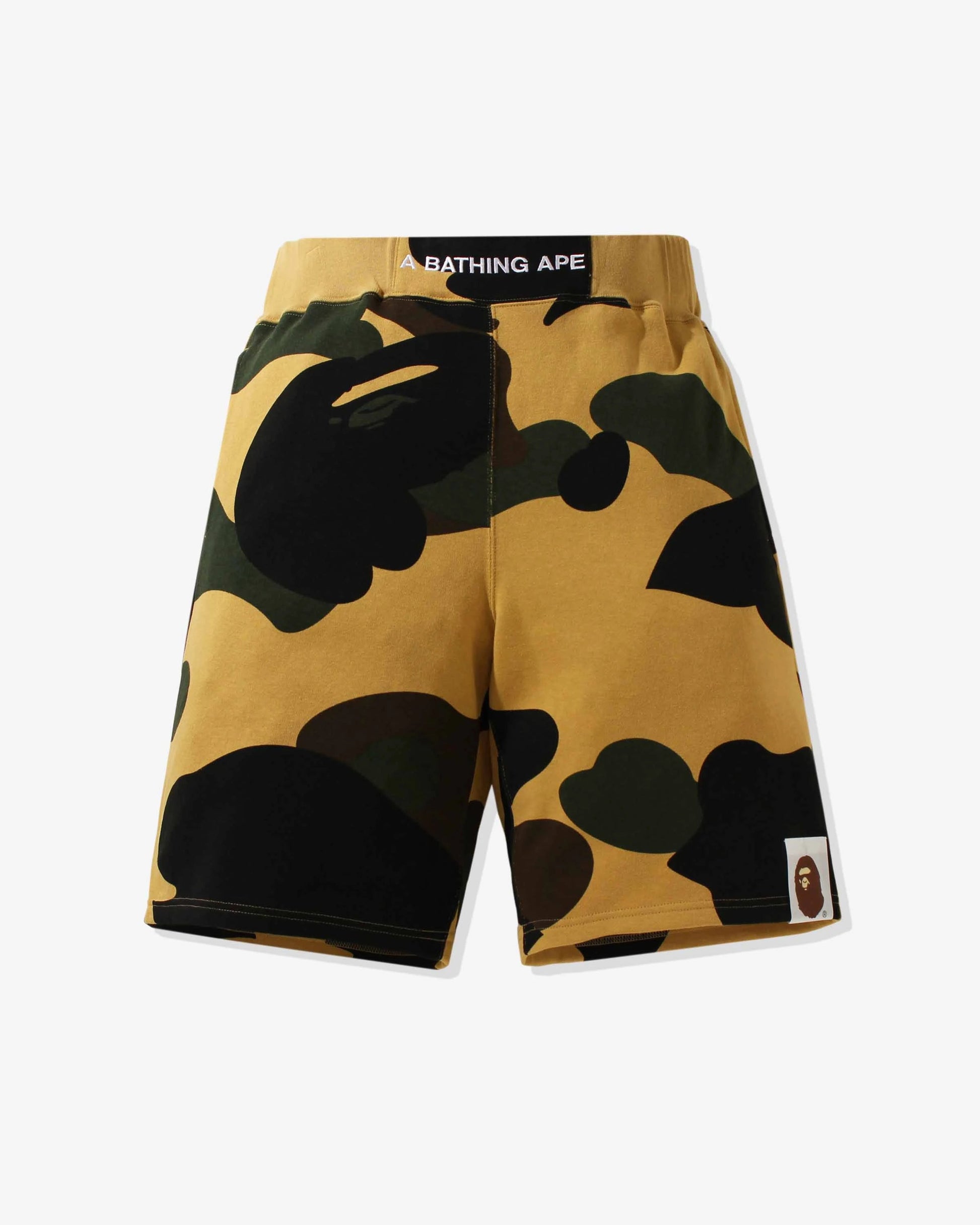 BAPE Giant 1st Camo Wide Fit Sweat Shorts - Yellow Camo — view 1 of 4