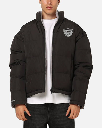 Mitchell & Ness Las Vegas Raiders Reversible Puffer Jacket Black — view 3 of 6