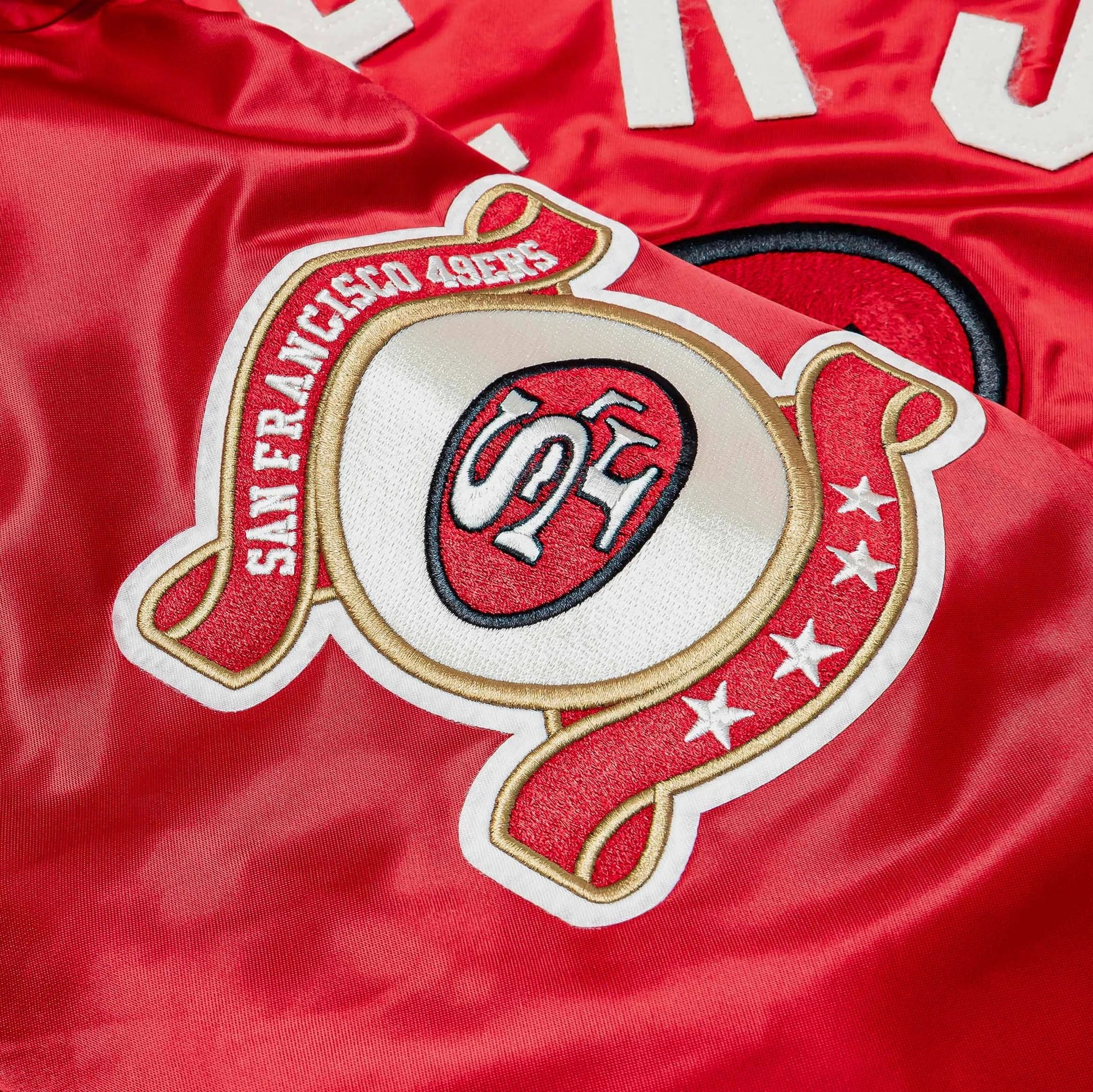San Francisco 49ers Original Satin Mens Jacket (Red/White) — view 3 of 4
