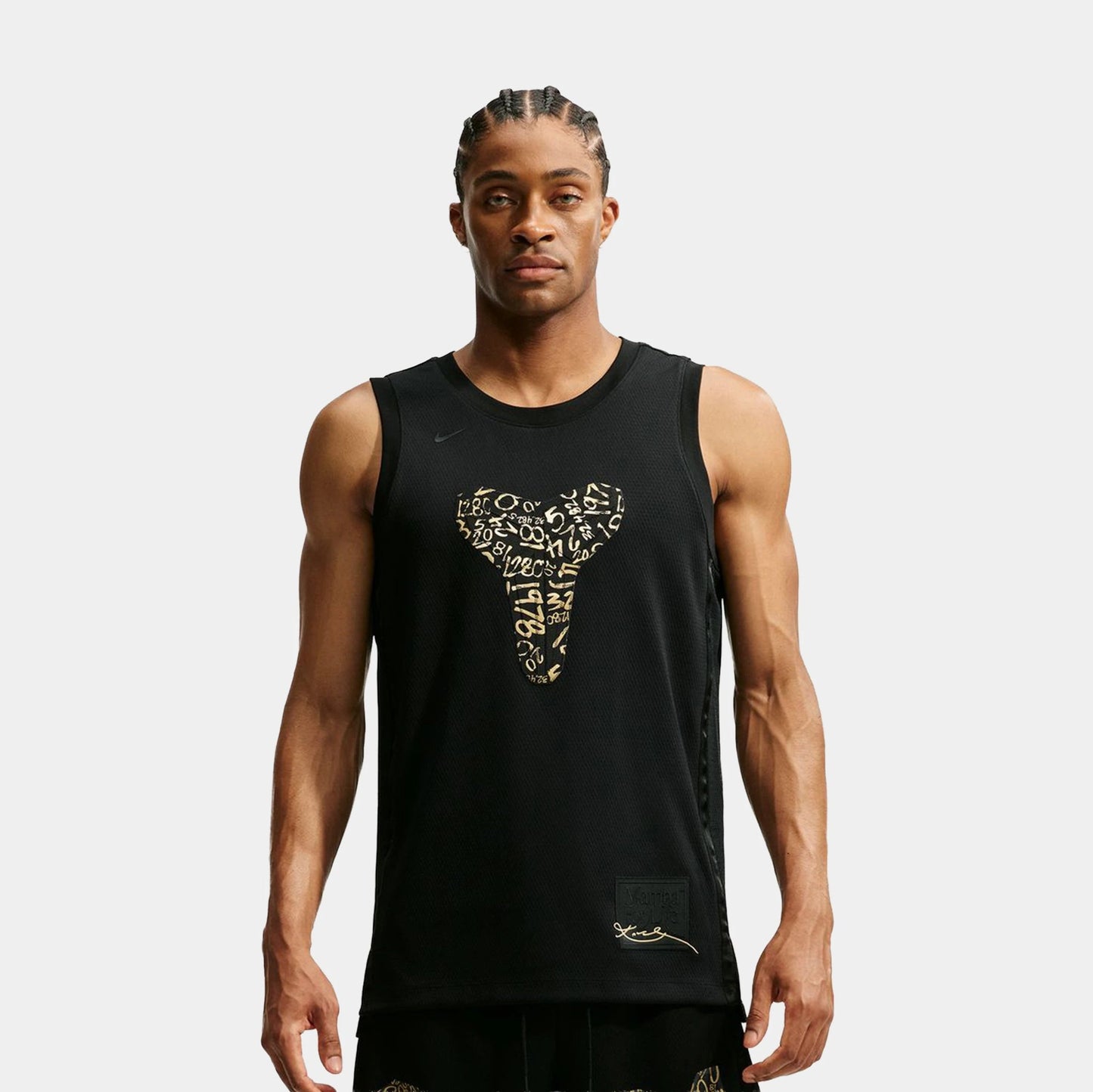 Kobe Basketball Mens Tank Top in Black / Metallic Gold — view 1 of 4
