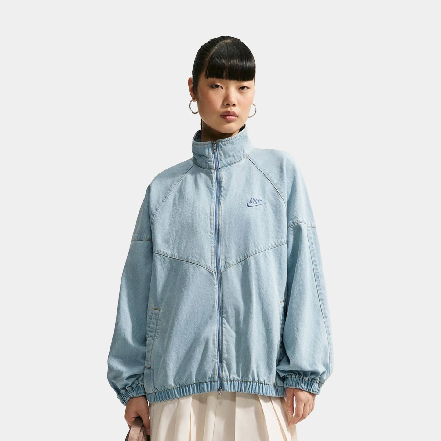 Windrunner Oversized Denim Womens Jacket in Light Armoury Blue / Work Blue — view 1 of 4
