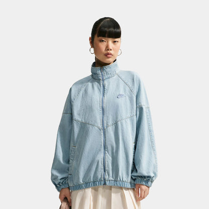 Windrunner Oversized Denim Womens Jacket in Light Armoury Blue / Work Blue — view 1 of 4