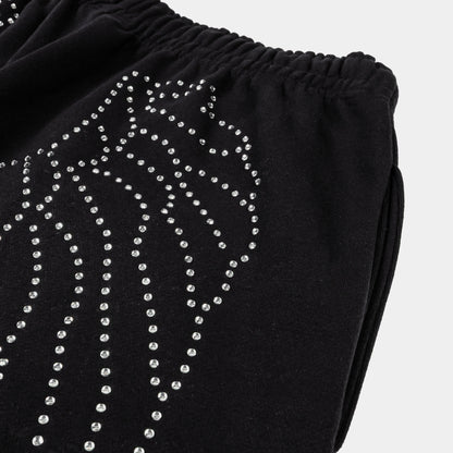 Original Sin Angel Wings Fleece Womens Sweatpants (Black/Pink)