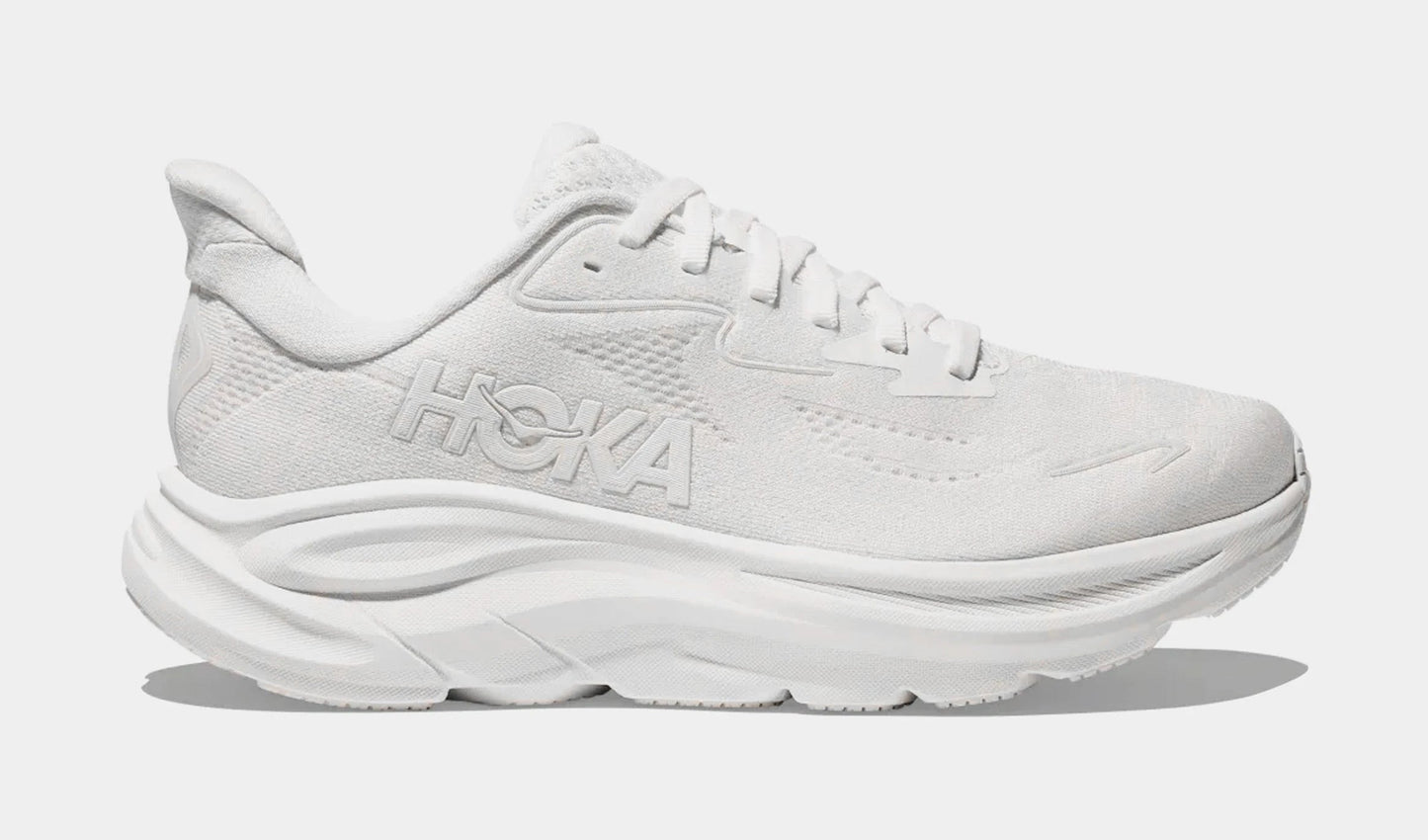 Clifton 10 Womens Running Shoes (White/White) — view 2 of 4