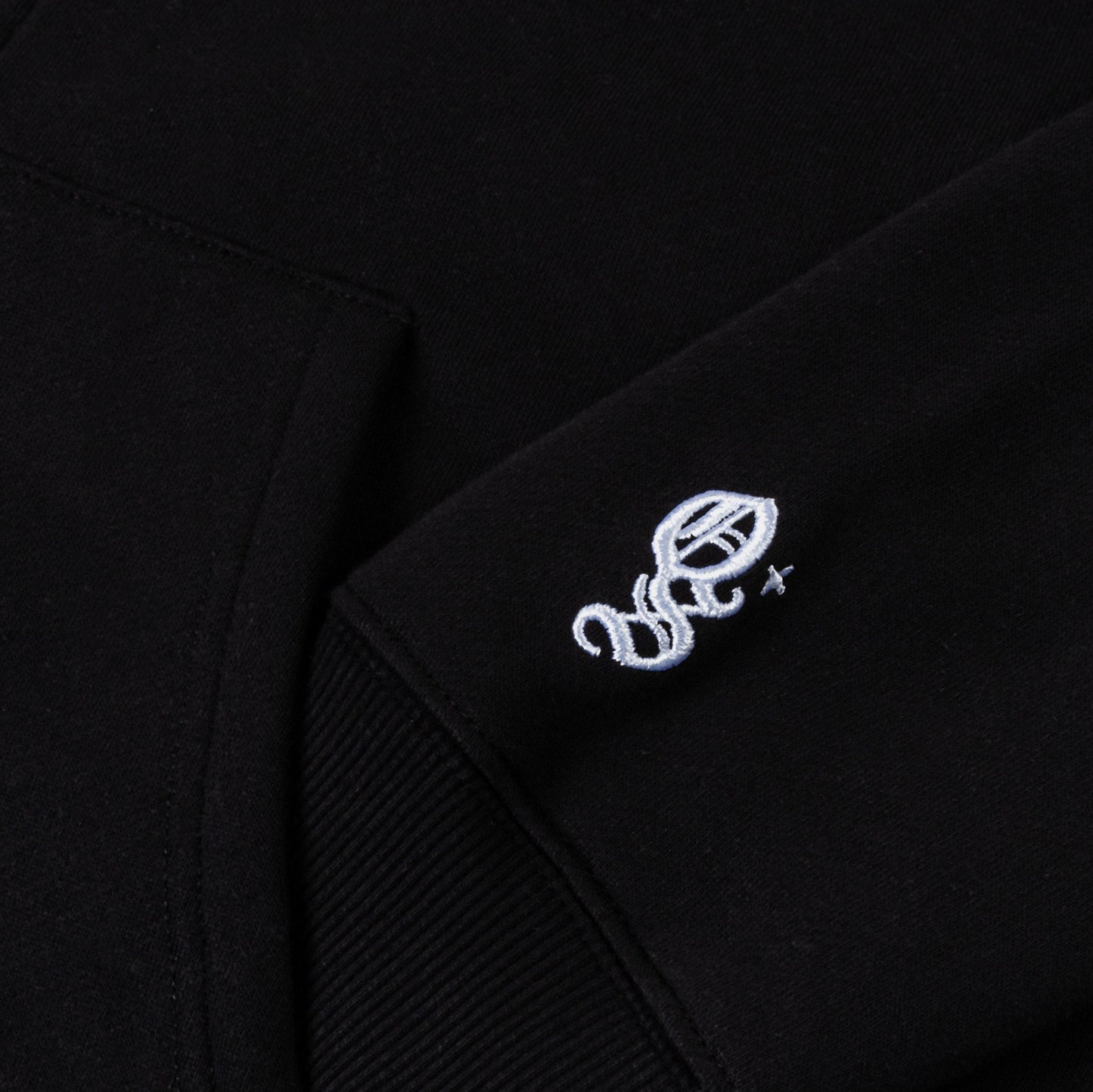 Maison Article Mary Tears Cropped Zip Up Fleece Womens Hoodie (Black/Black)