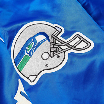 NFL Seattle Seahawks Original Satin Varsity Mens Jacket (Blue/White) — view 4 of 5