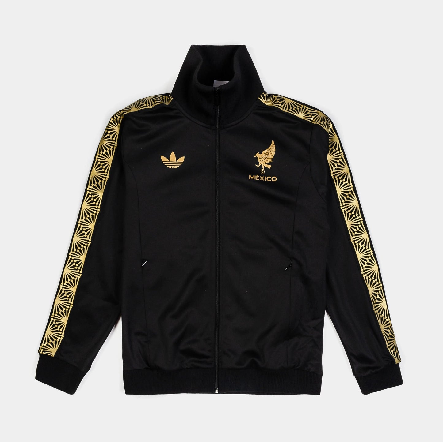 Mexico National Knit Track Mens Jacket (Black/Gold) — view 3 of 5