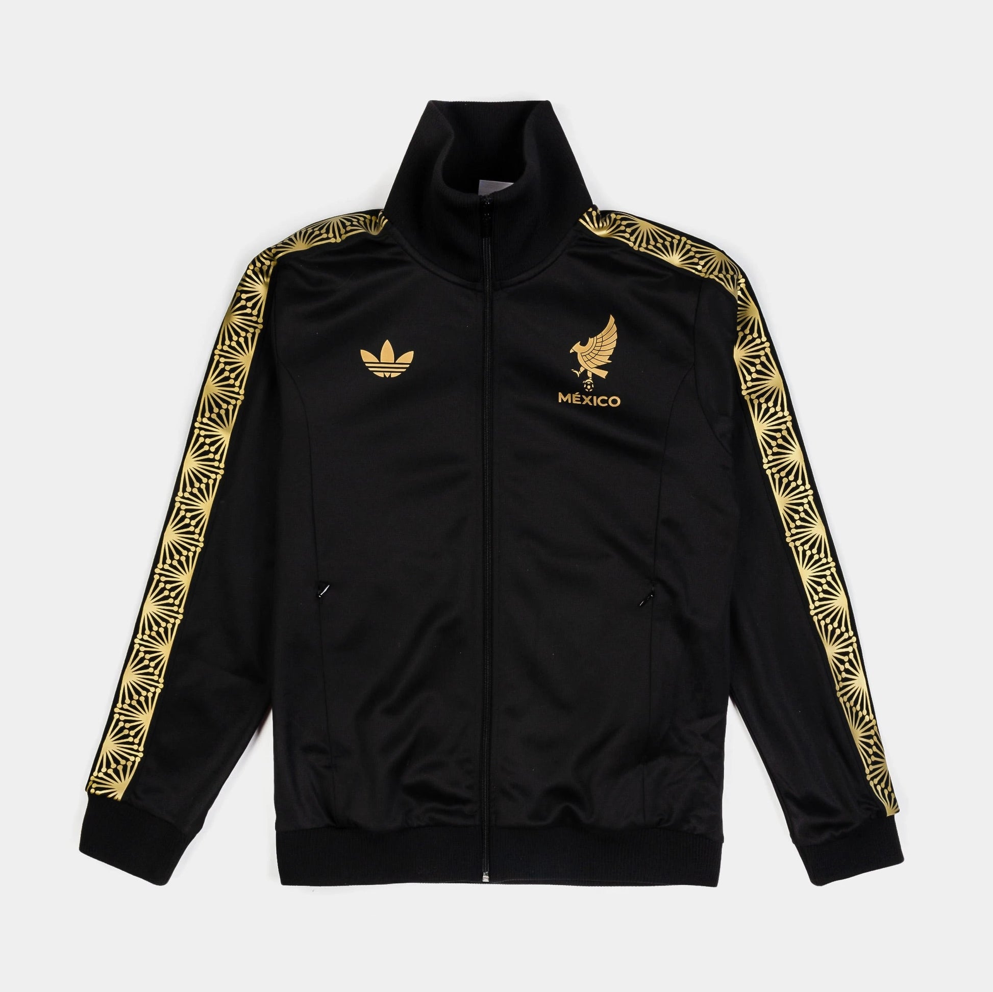Mexico National Knit Track Mens Jacket (Black/Gold) — view 3 of 5