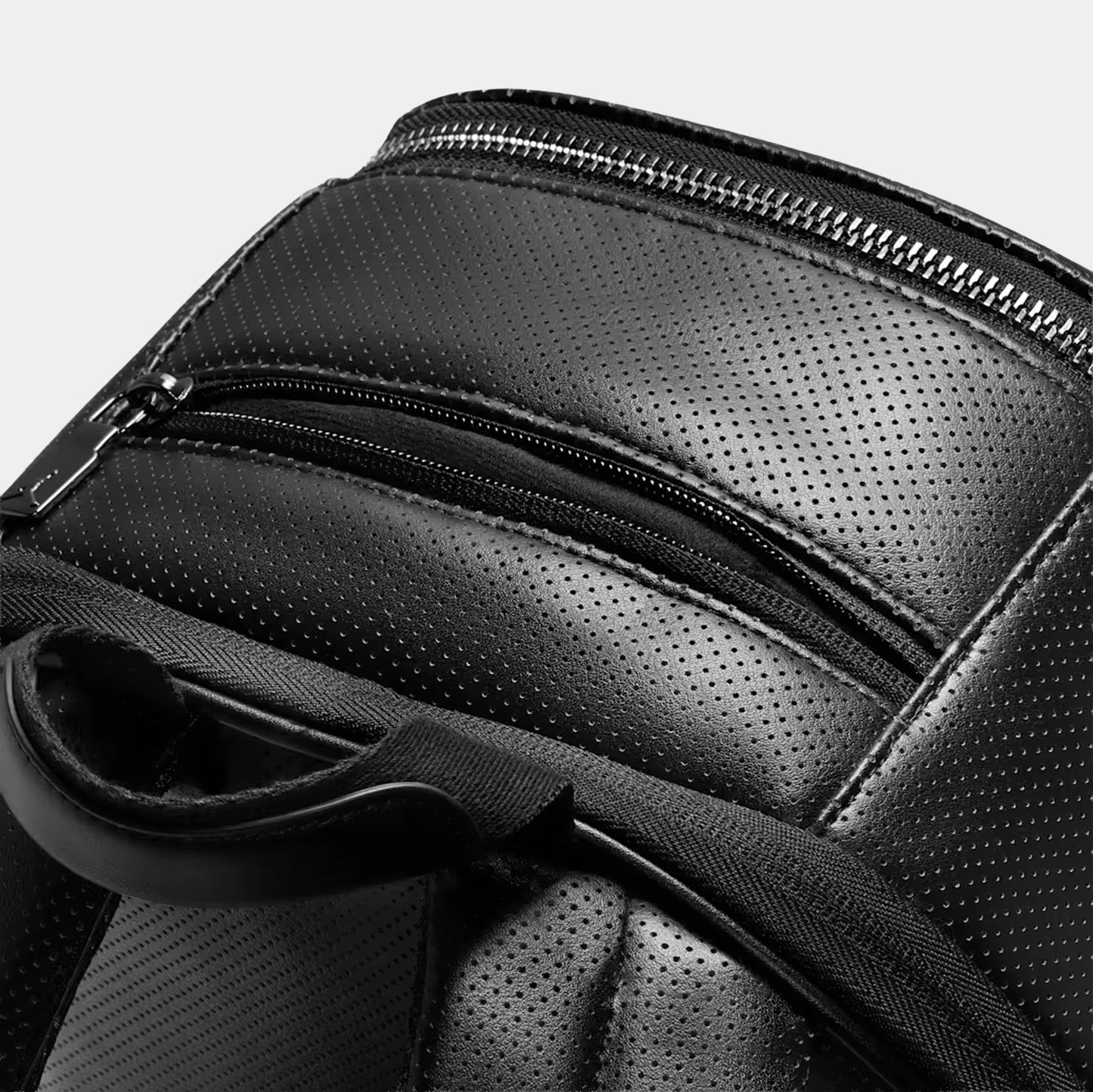 JDN Perforated Mens Backpack (Black) — view 4 of 4
