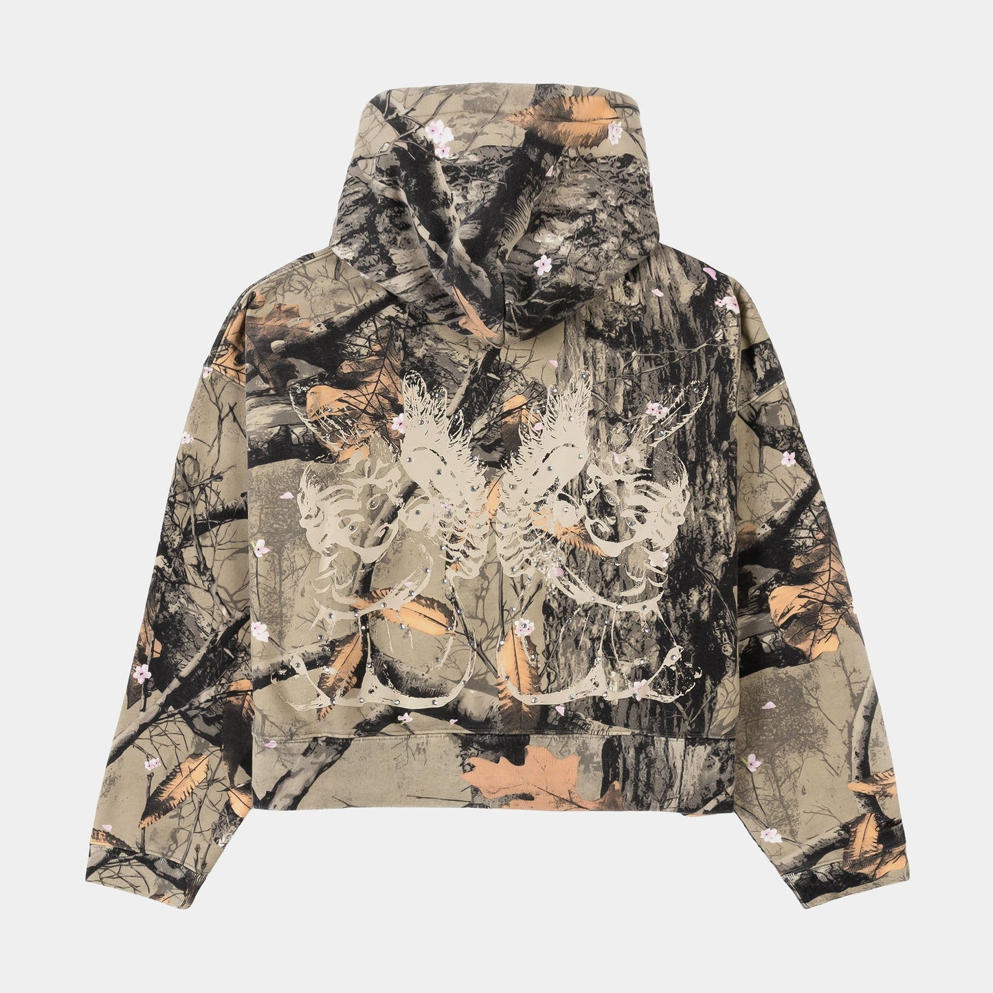 Maison Article Angels Camo Cropped Zip Up Womens Hoodie (Multicolor)