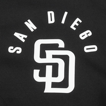San Diego Padres All Pro Fleece Zip Up Mens Hoodie (Black/White) — view 4 of 4