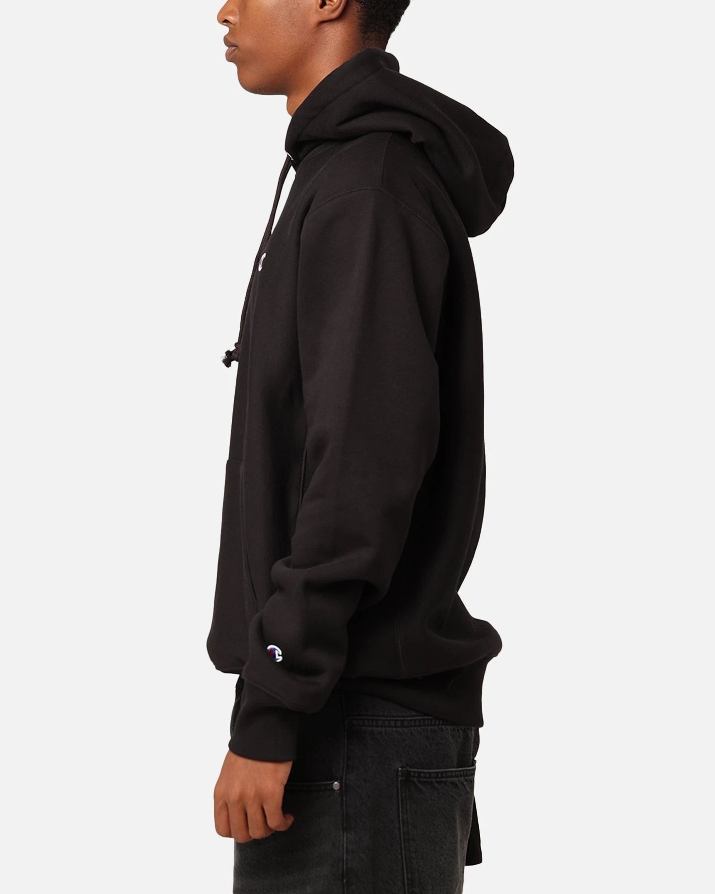 Champion Reverse Weave Small C Hoodie Black — view 5 of 6