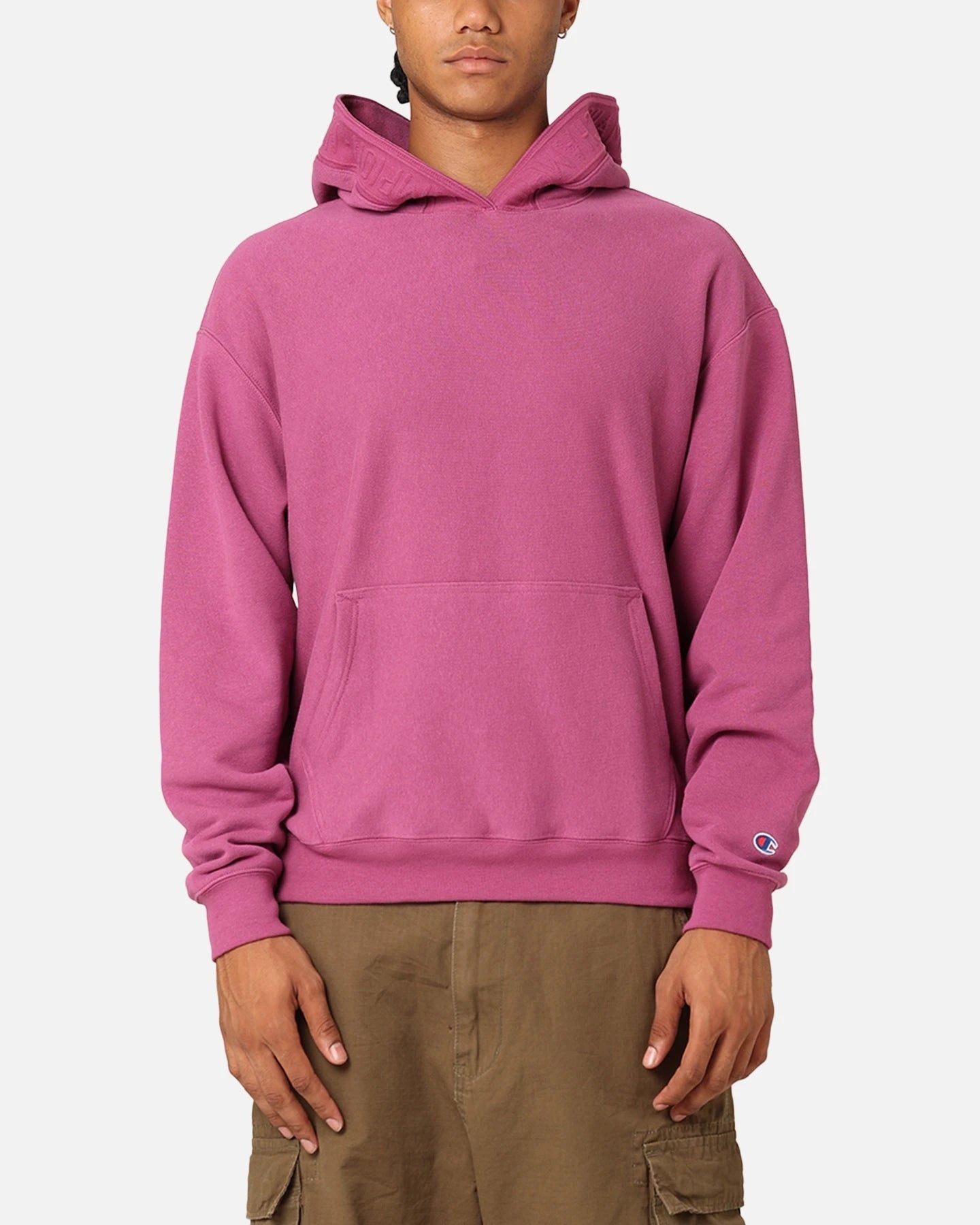 Champion Reverse Weave Terry Tape Hoodie Berry — view 1 of 6
