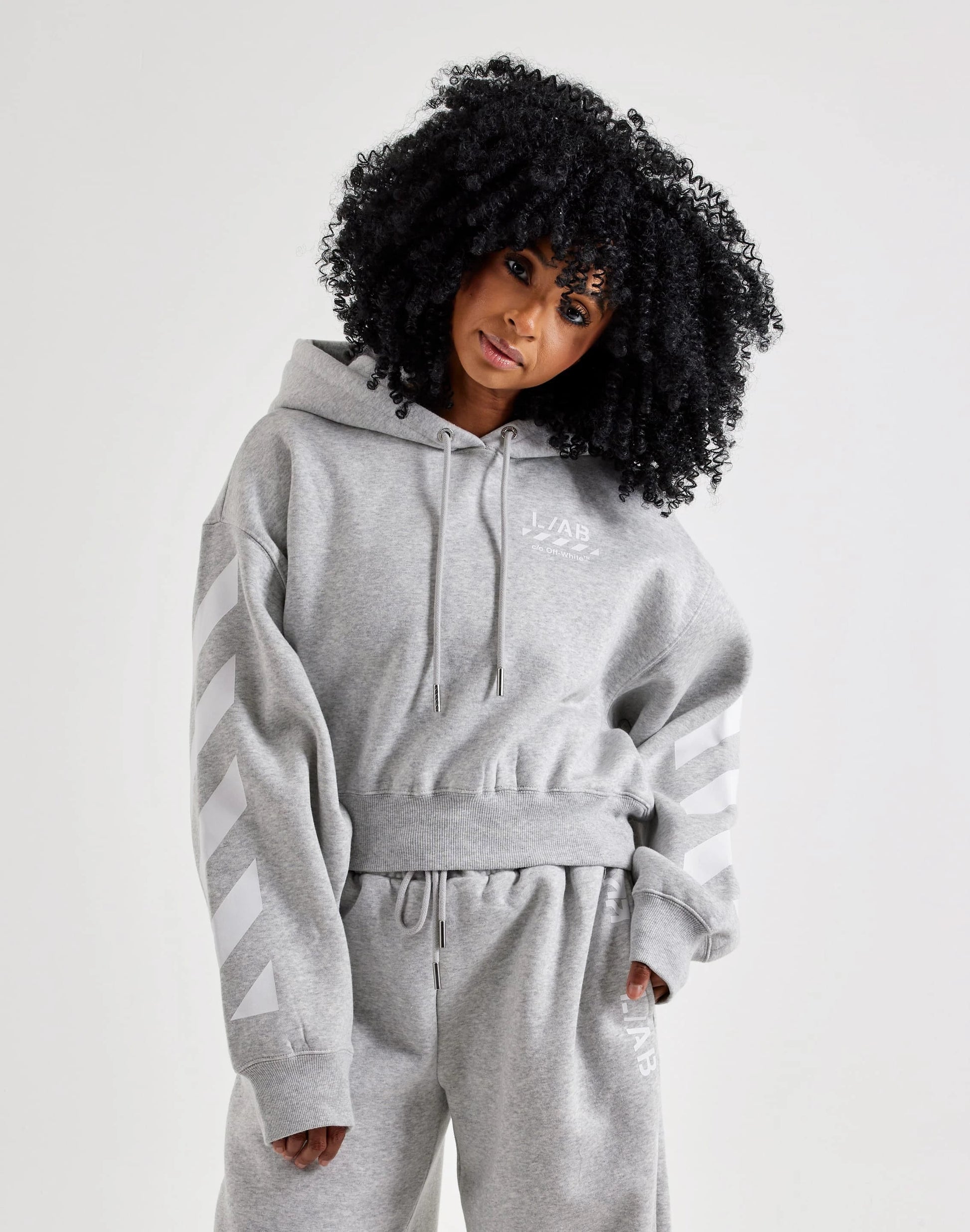 Off-White L/AB Cropped Fleece Hoodie — view 1 of 6