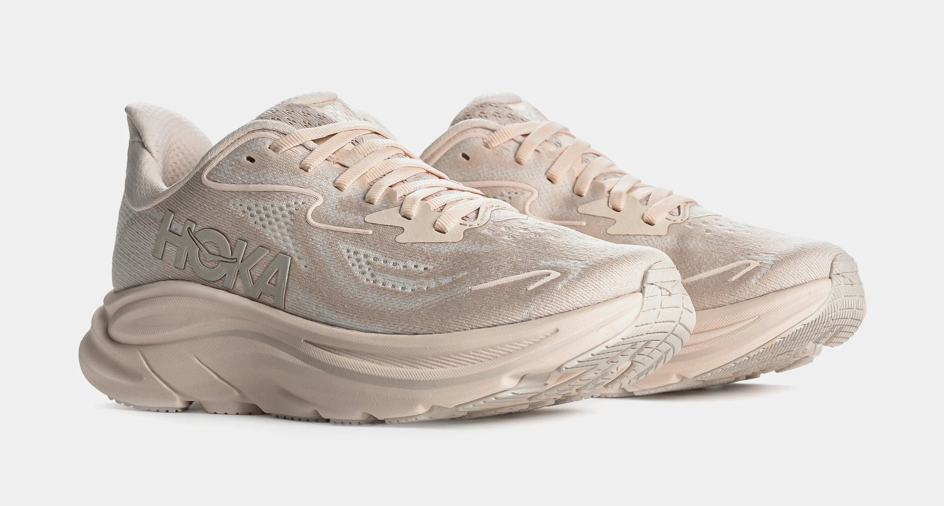 Clifton 10 Womens Running Shoes (Beige) — view 4 of 6