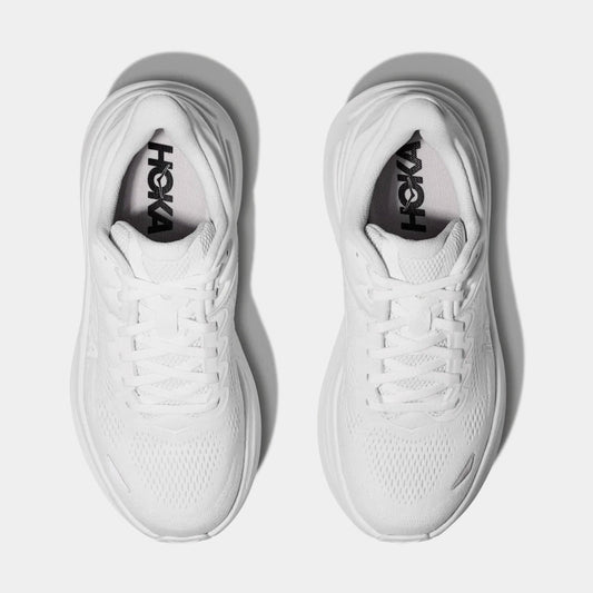 Bondi 9 Womens Running Shoes (White/White) — view 2 of 3