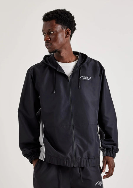 New Balance Trackside Woven Jacket — shown on model