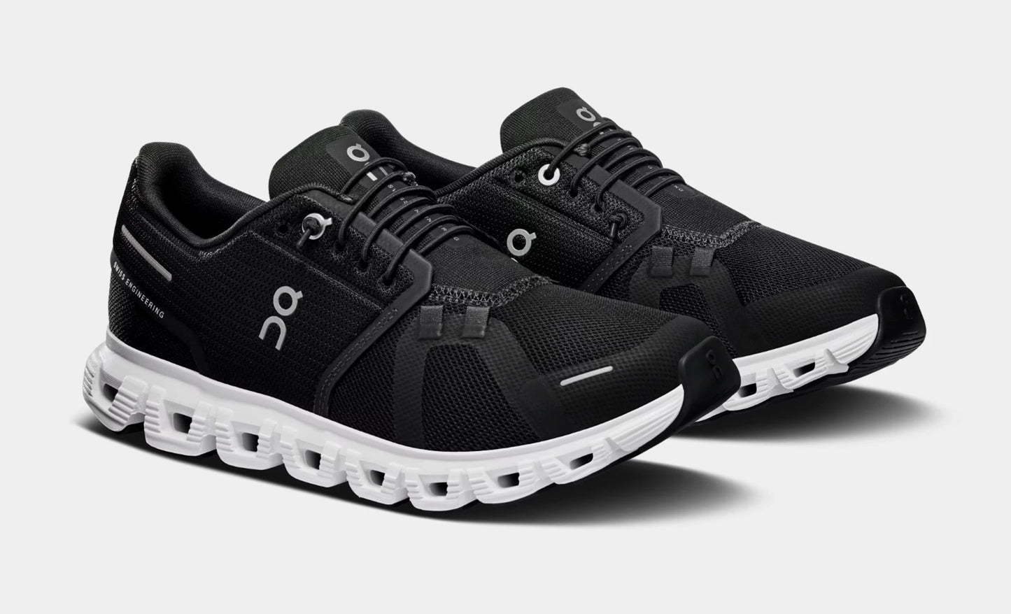 Cloud 6 Womens Running Shoes (Black/White) — view 4 of 4