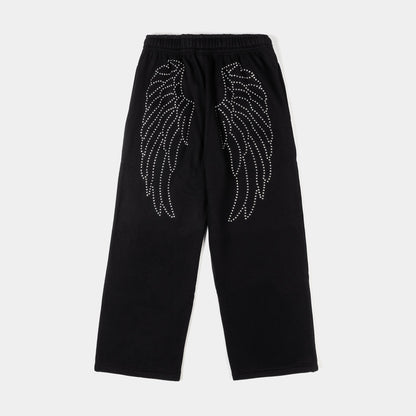 Original Sin Angel Wings Fleece Womens Sweatpants (Black/Pink)