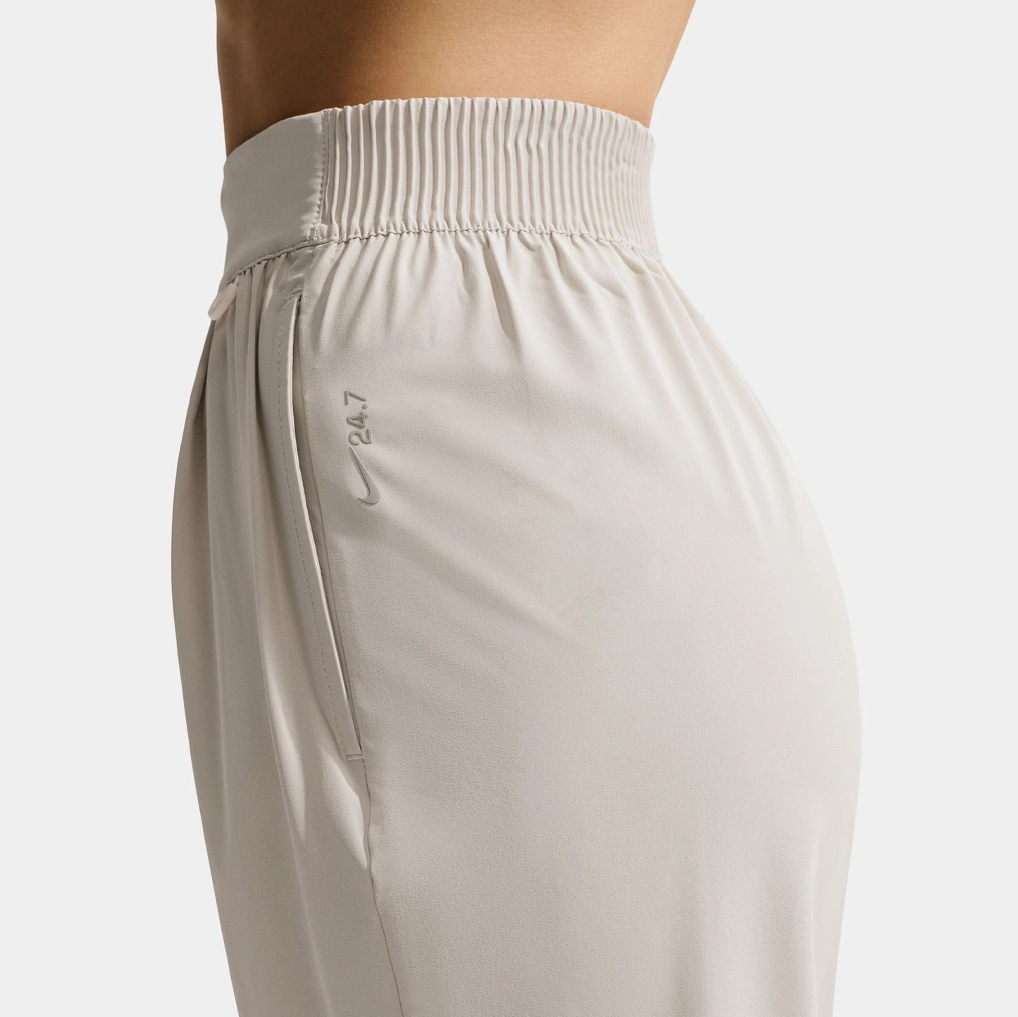 24.7 PerfectStretch Dri Fit High Waisted Loose Wide Leg Womens Pants in Light Orewood Brown / Light Iron Ore — view 4 of 4