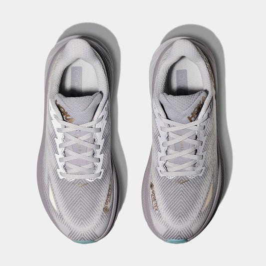 Clifton 9 GORE-TEX Womens Running Shoes (Grey/Beige) — view 2 of 3