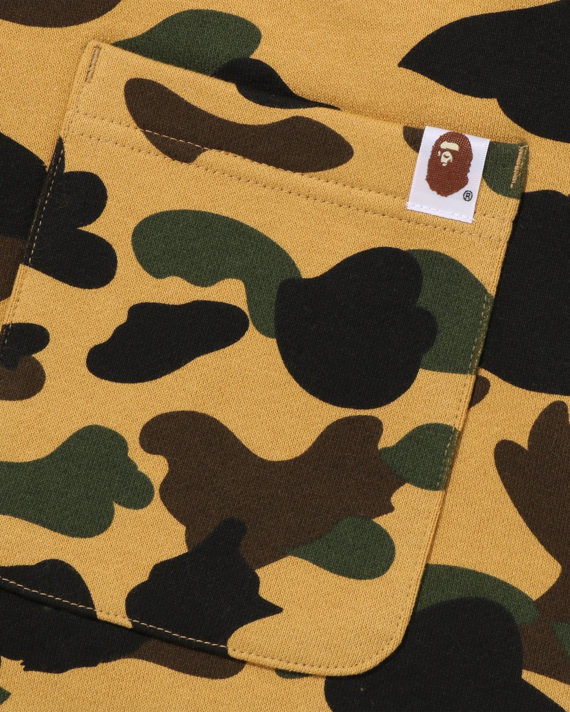 BAPE 1st Camo Ape Head Patched Sweat Pants - Yellow Camo — view 6 of 6