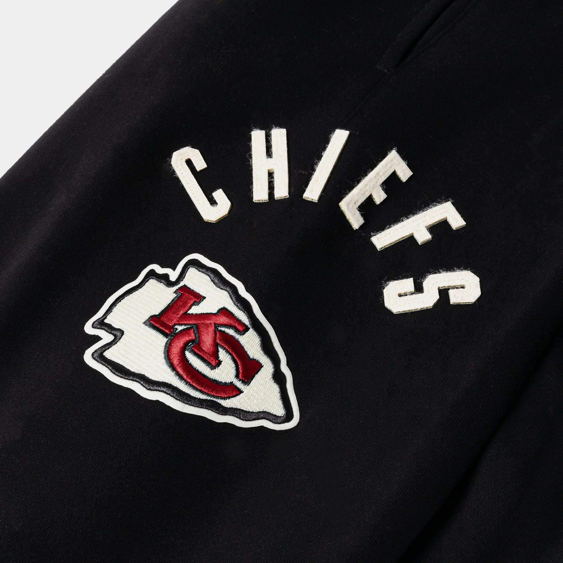 Kansas City Chiefs Original Fleece Mens Sweatpants (Black/White) — view 3 of 4