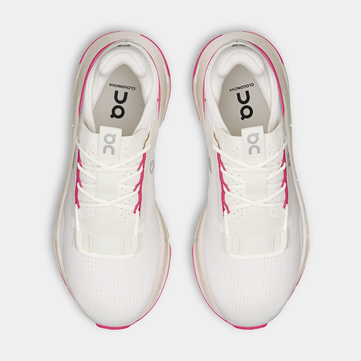 Cloudnova 2 Womens Running Shoes (Beige/Pink) — view 2 of 4