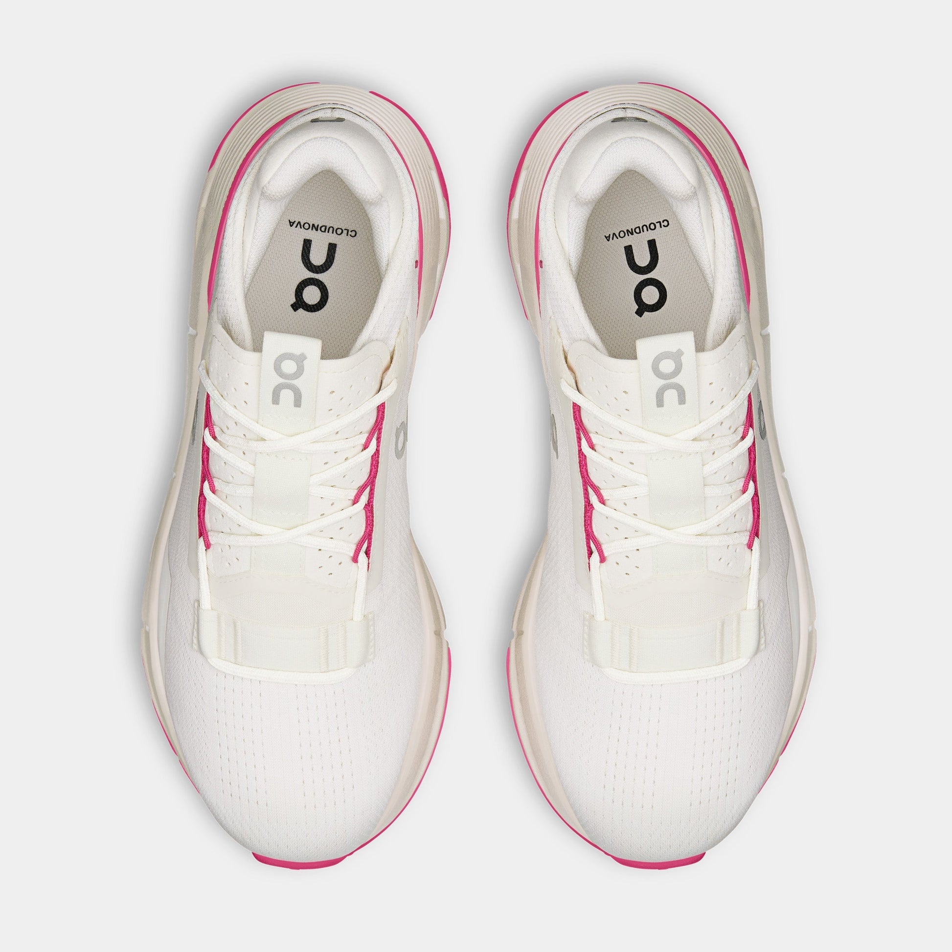 Cloudnova 2 Womens Running Shoes (Beige/Pink) — view 2 of 4