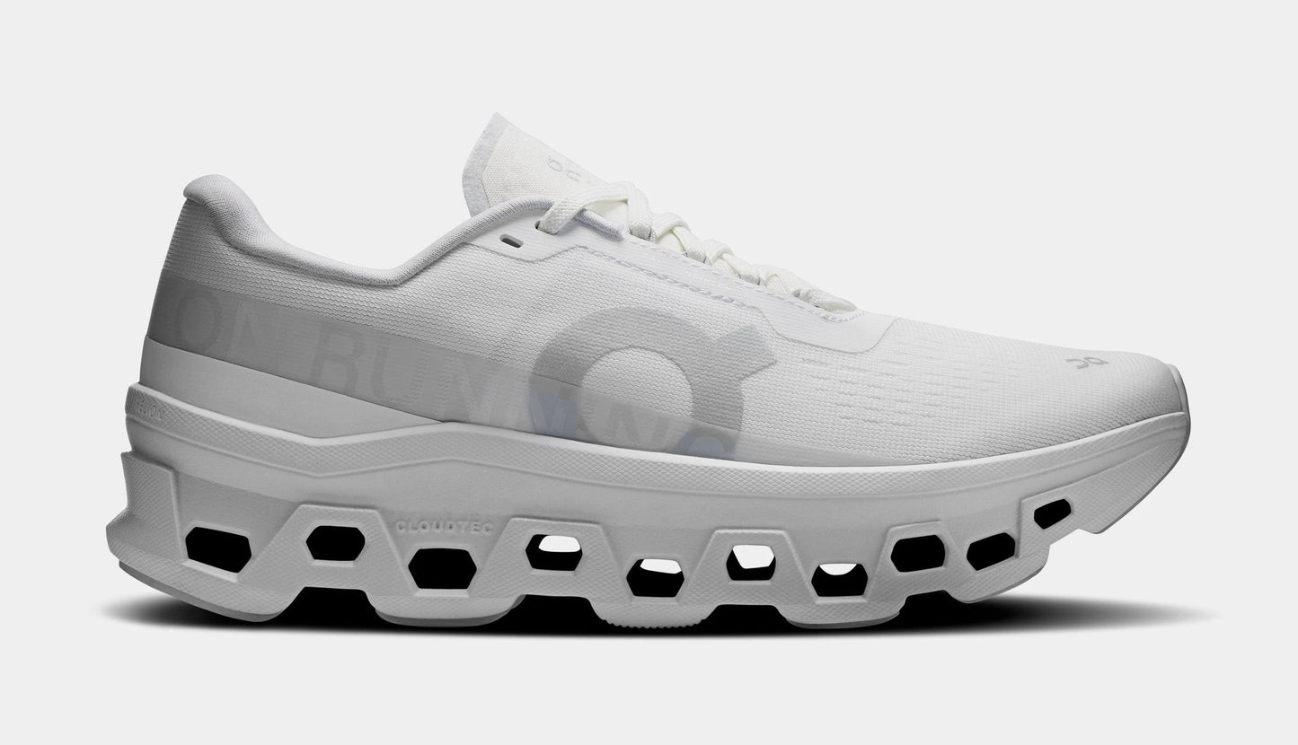 Cloudmonster Womens Running Shoes (White/White) — view 2 of 4