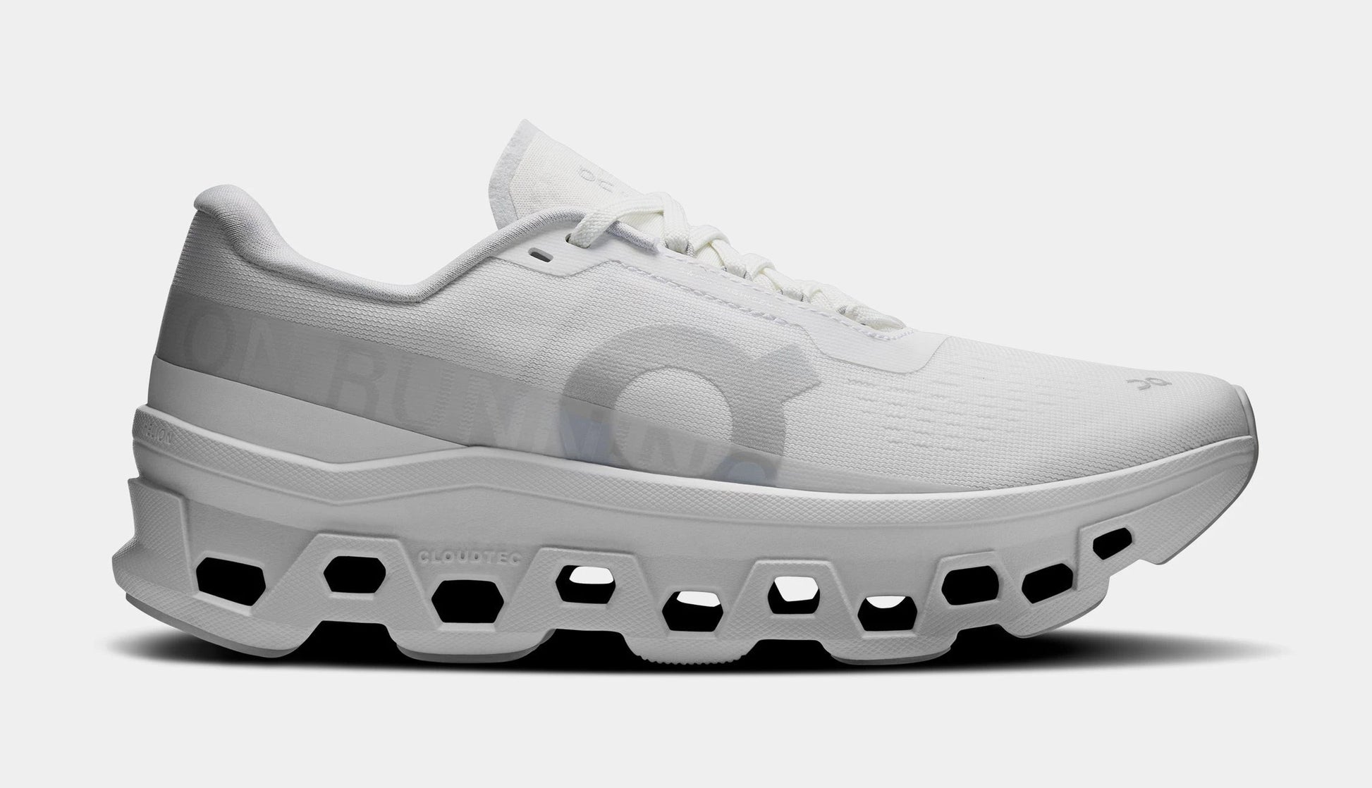 Cloudmonster Womens Running Shoes (White/White) — view 2 of 4