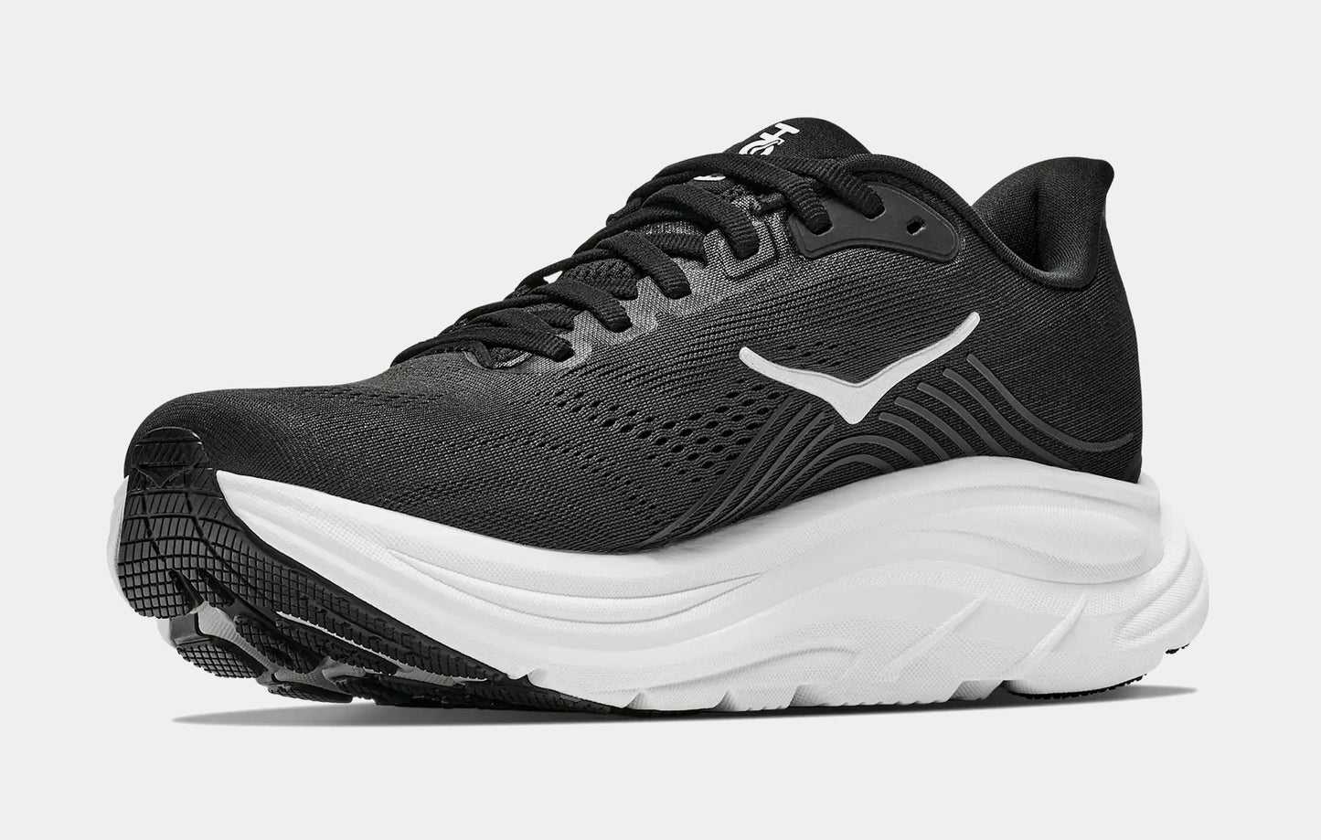 Clifton 11 Womens Running Shoes (Black/White/Grey) — view 4 of 4