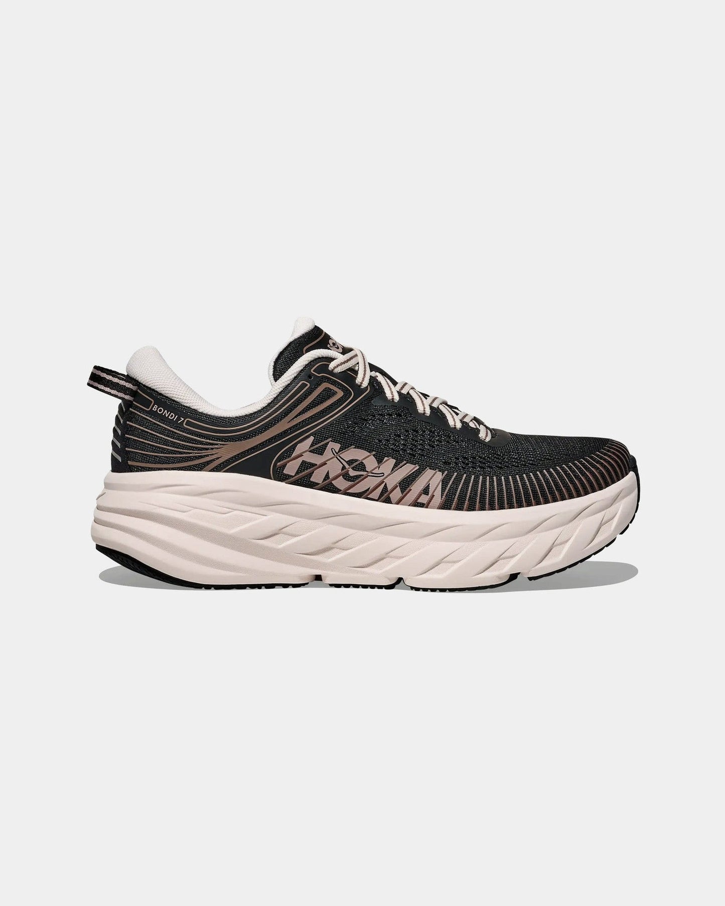 Bondi 7 Womens Running Shoes (Black/Rose Cream) — view 1 of 3