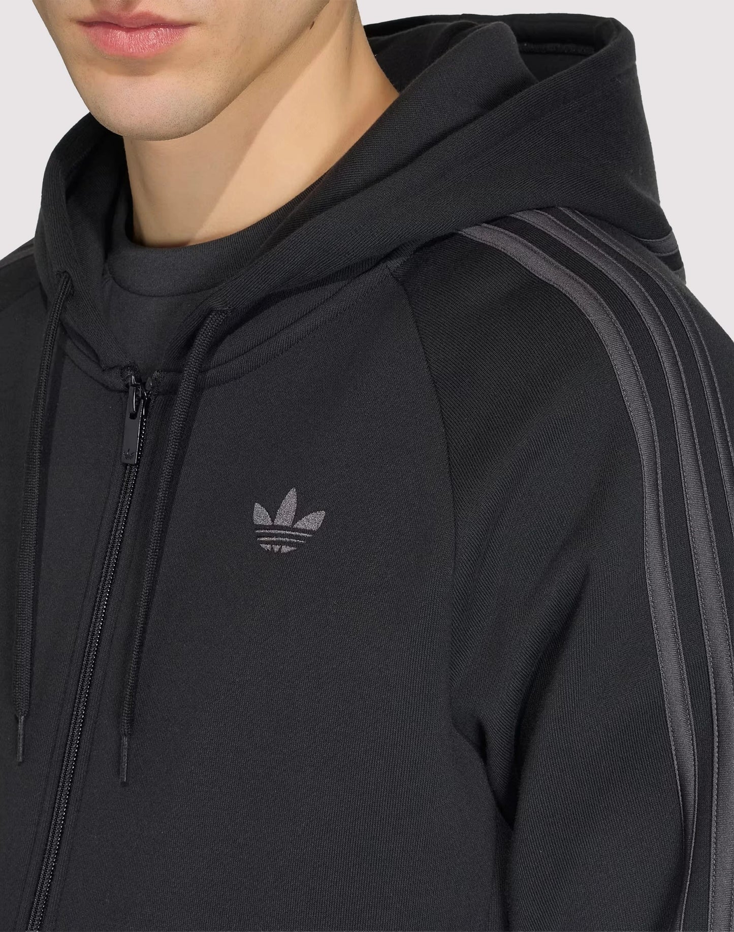 Adidas Adicolor Over The Hood Stripes Fleece Full-Zip Hoodie — view 3 of 4