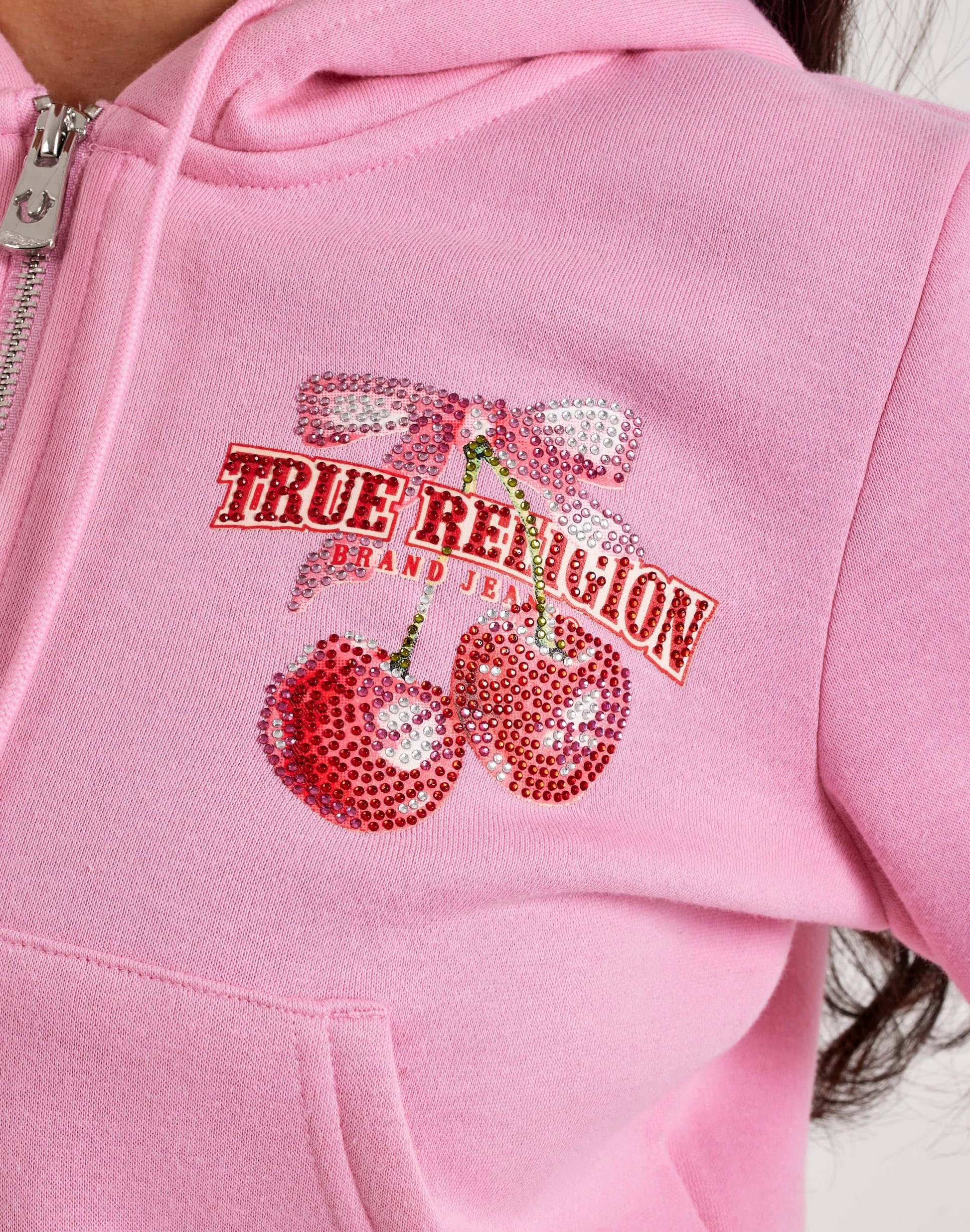 True Religion Cherry Shrunken Full-Zip Fleece Hoodie — view 3 of 4